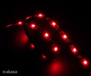 AKASA Vegas LED pásek, 60cm, červený