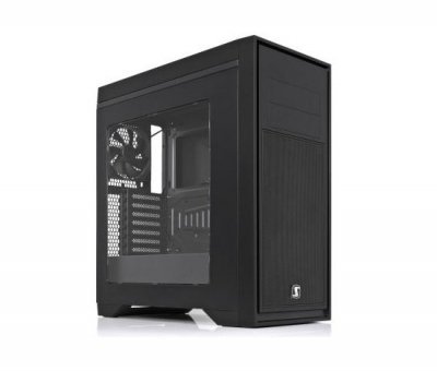 SilentiumPC skříň MidT Aquarius X70W Pure Black / průhledná bočnice / USB 3.0 / 3 x 120mm fan / černá