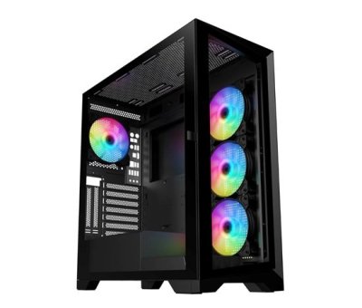 VeinX GL29AL-BK, ATX, Průhledná bočnice, 4x 120mm ARGB Fan, ARGB Hub, Černá